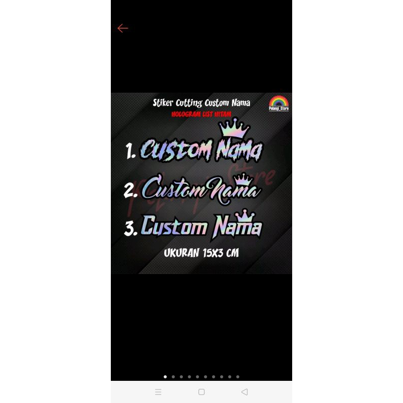 

stiker custom nama