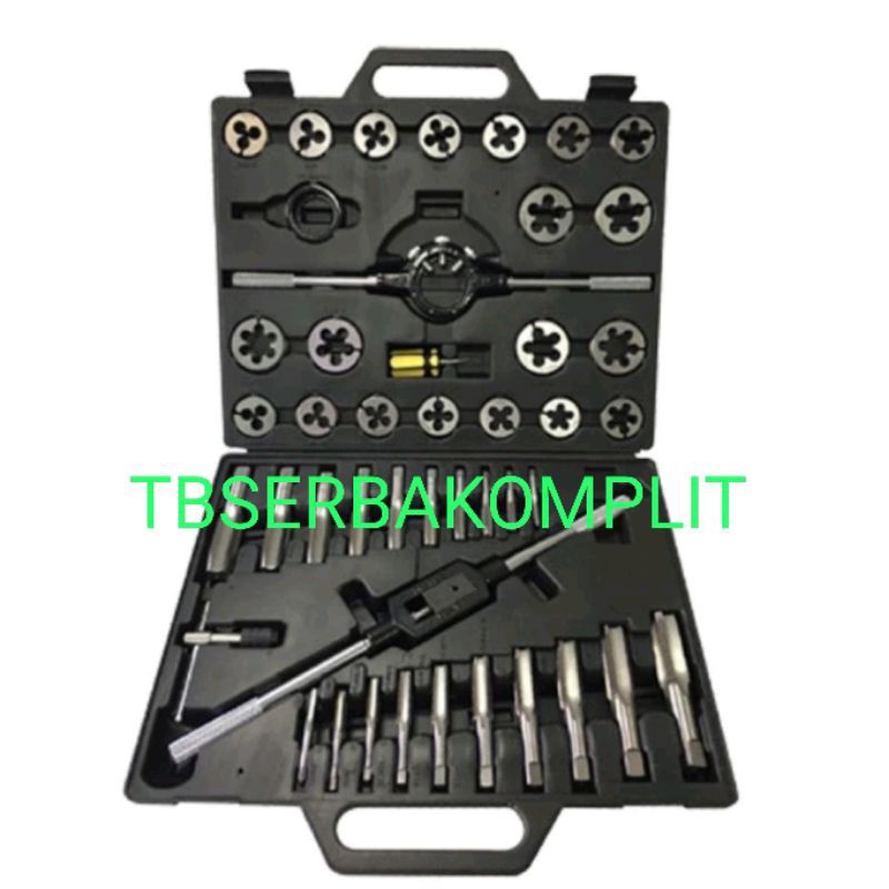 HAND TAP DIE Inch 1/4"-1" 45pcs Krisbow 10436404 Handtap Senai Snai Set Round Dies ORTDUI1 45EA 1/4i