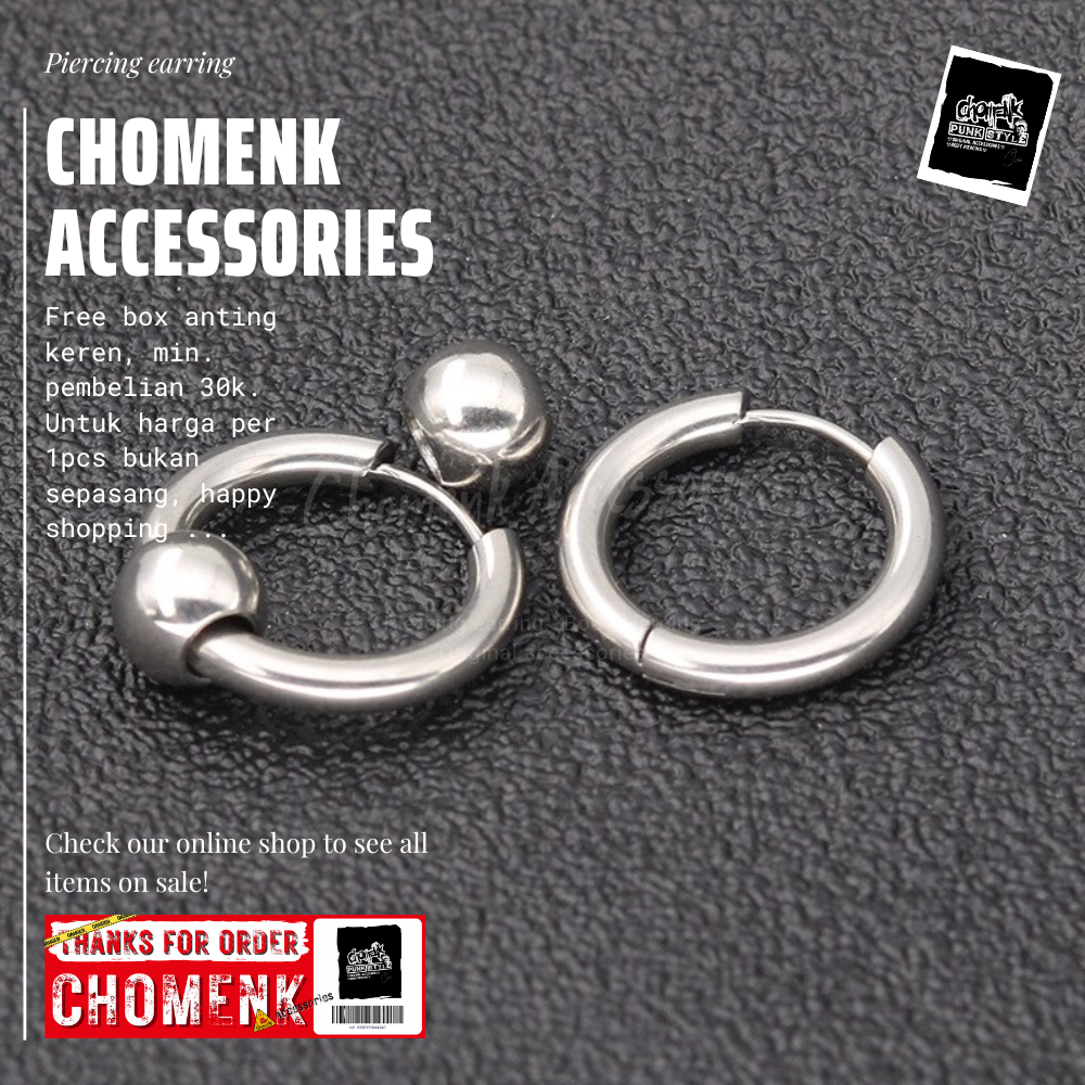 super deal anting pria anting hoop anting tindik titanium anting hoop ball 1pcs anting pria anting