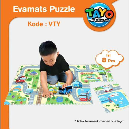 IJNC Evamat alas bermain karpet puzzle lantai karakter Tobot Tayo Mickey Sofia Barbie Thomas ukuran 