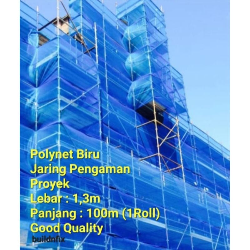 (1 ROLL) JARING PENGAMAN PROYEK / POLYNET BIRU 100M X 1,3M ASLI.