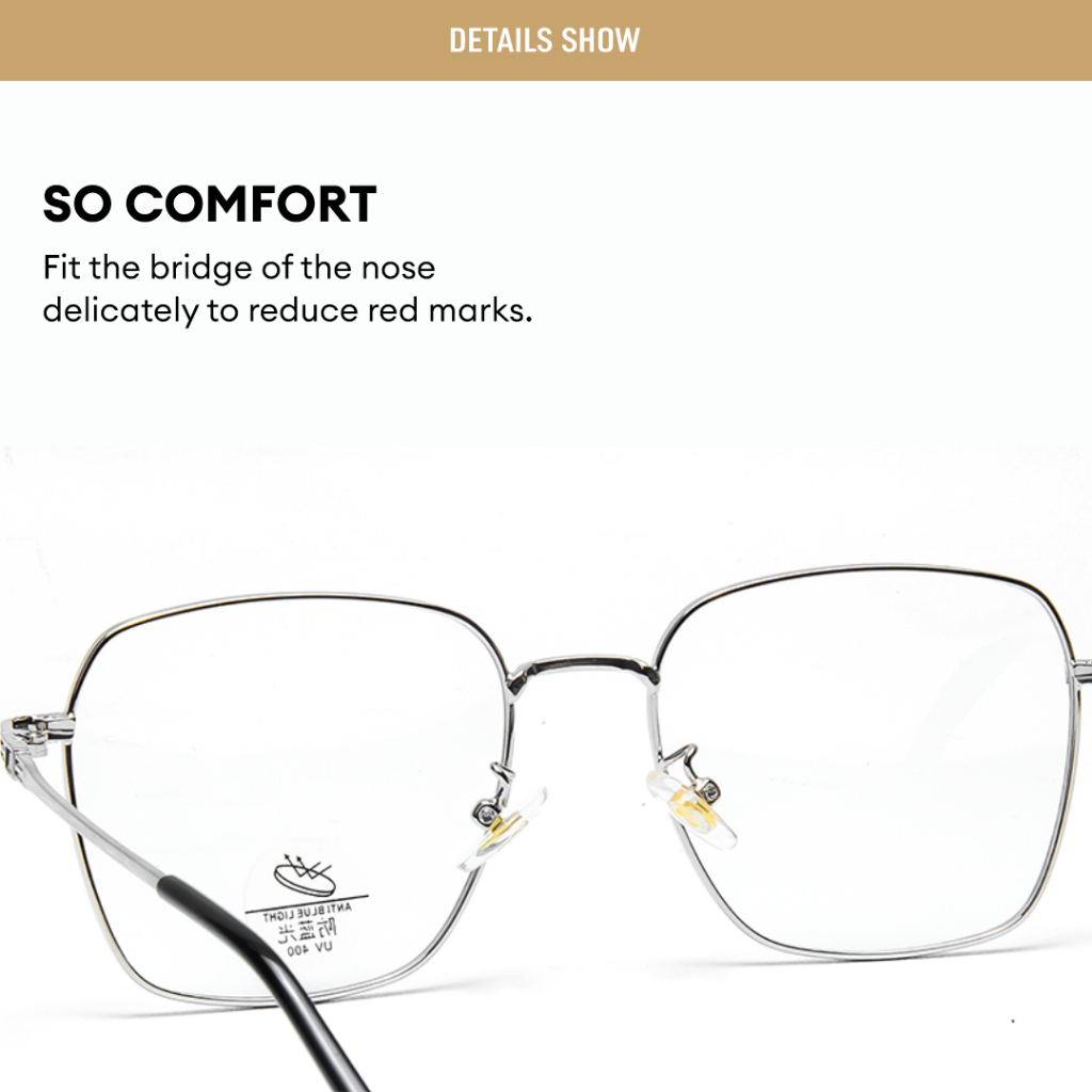 Robins kacamata Kotak Anti Radiasi Komputer Frame Kacamata Bisa Minus Photocromic Bluecromic Fashion Terbaru Pria Wanita 66013-2