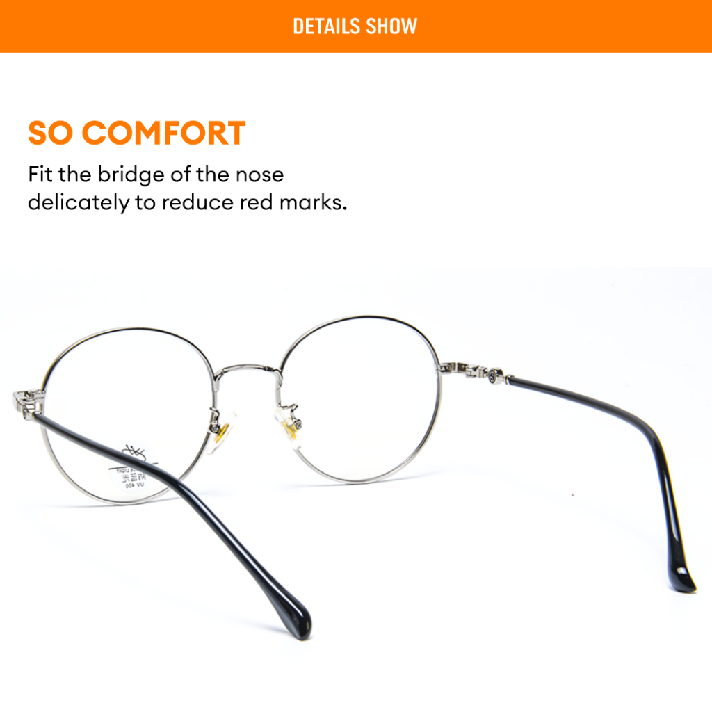 Robins kacamata Bulat Anti Radiasi Komputer Frame Kacamata Bisa Minus Photocromic Bluecromic Fashion Terbaru Pria Wanita 63073-3