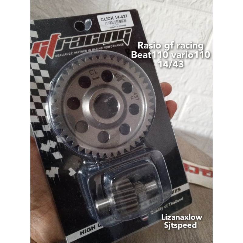 gear rasio gf racing beat110 vario110 14/43 rasio beat vario