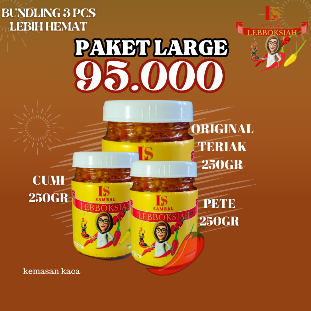 

LEBBOKISAH - KEMASAN LARGE 250GR 3PCS ORIGINAL/PETE/CUMI