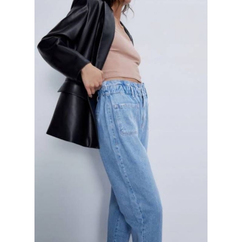 Zara paperbag baggy jeans