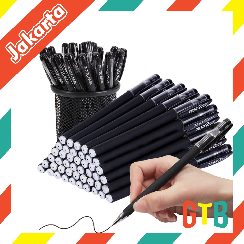 

❤️GTB❤️ Pena Polos Gel Hitam Pulpen Sekolah Kantor Import S082