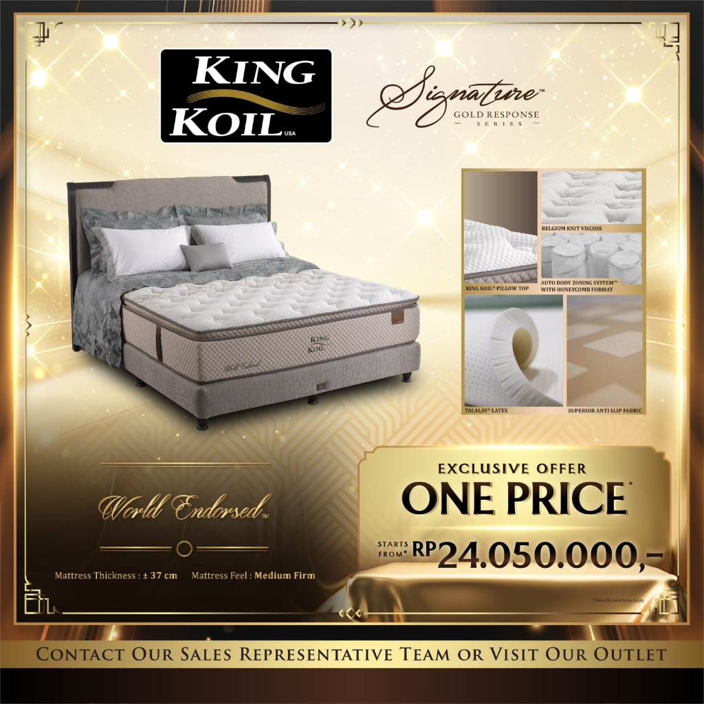 King koil Springbed / Springbed Internasional / Free ongkir Riau Daratan / King Koil World Endorsed 