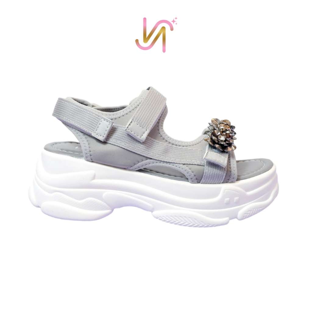 Nadilastuff Sparkle Flowers Platform Sandal Wanita Premium Ringan