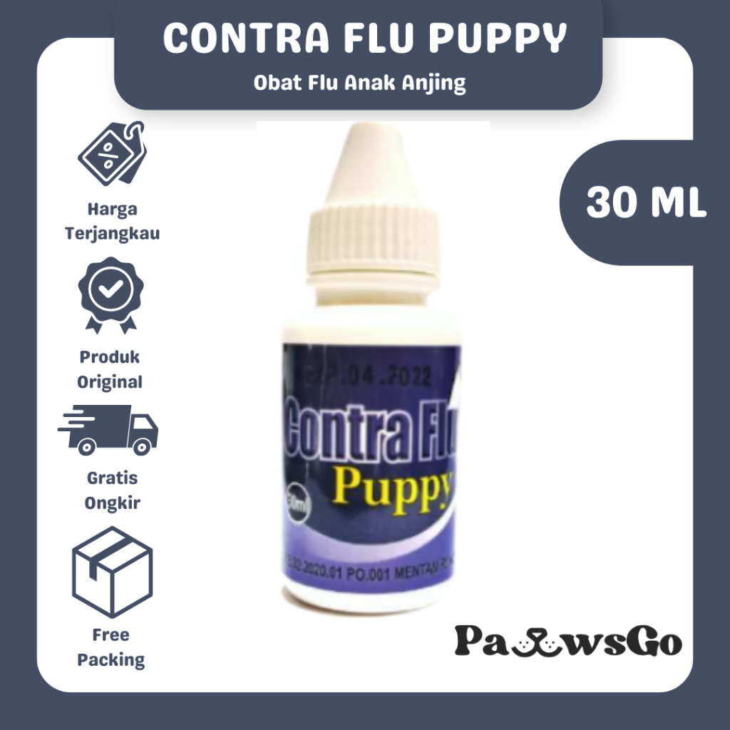 Contra Flu Puppy 30ml - Obat Flu Anjing - Obat Pilek Anjing - Obat Flu Anak Anjing - BTM