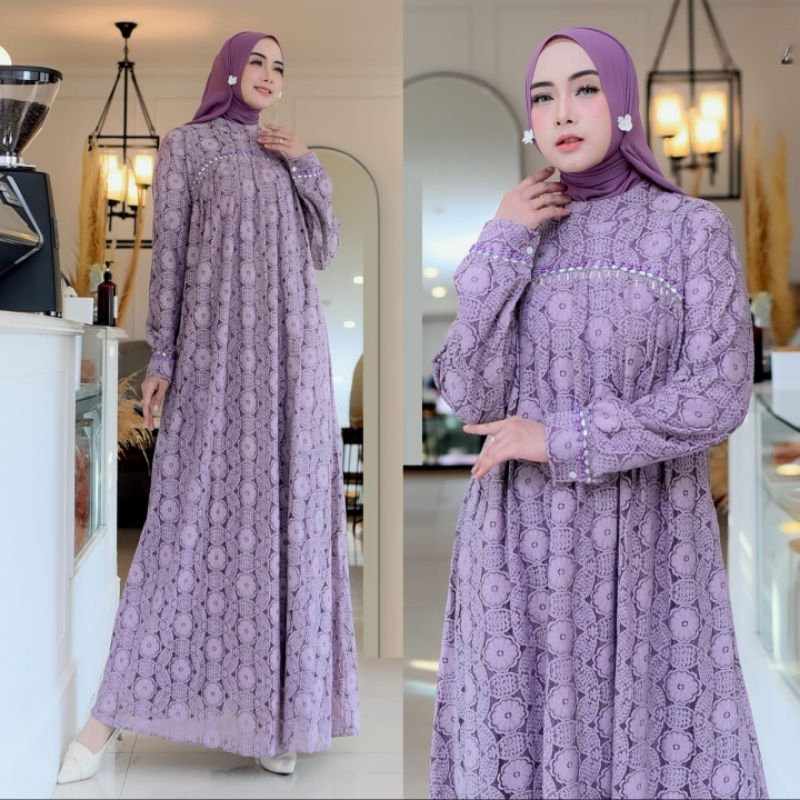 GAMIS BURKAT PAYET//MOTIF CLASIX DRES MALAYSIA