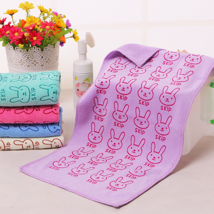 BV.ID HD367 Handuk Kecil Pengering Mandi Wajah Microfiber Handuk Motif Kelinci Lucu