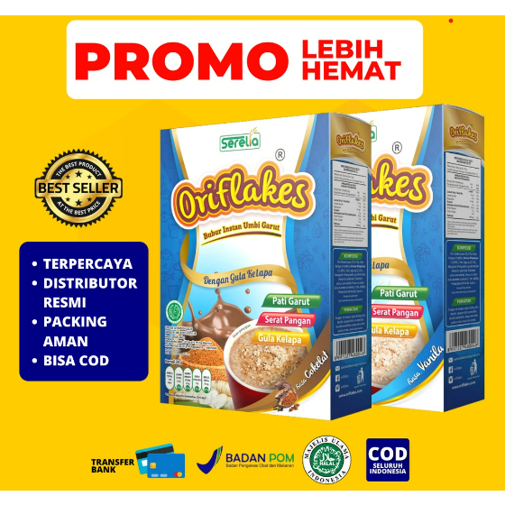 

ORIFLAKES SLIM 350 gr Solusi Diet bagi Penderita Asam Lambung Maag Gerd Sereal Umbi Garut