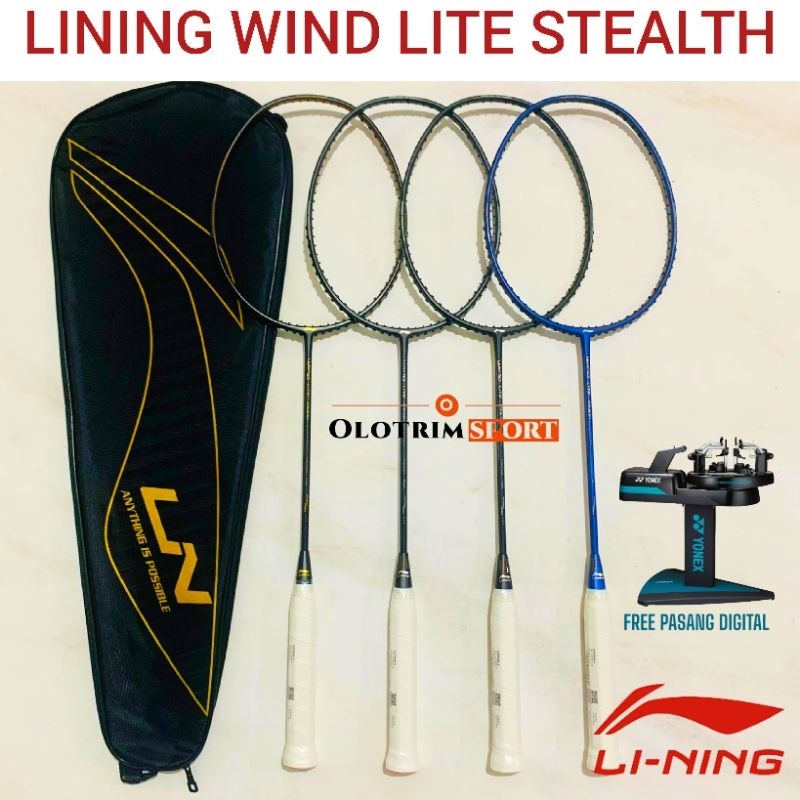 Raket Badminton Lining WindLite Stealth 77gr 78gr 79gr 80gr 5u 30lbs Wind Lite Original