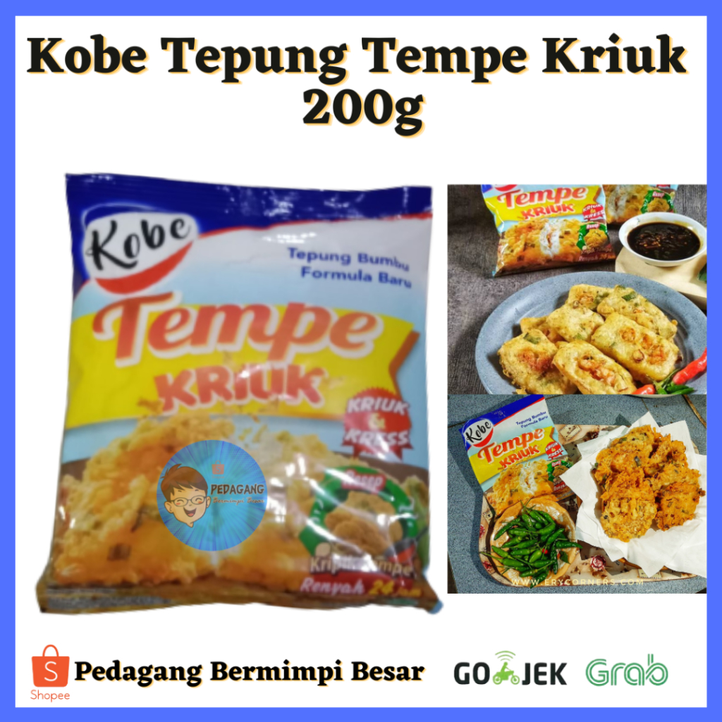 

Kobe Tepung Tempe 200g/ Kobe Tempe/ Kobe Tepung Tempe Goreng Kriuk