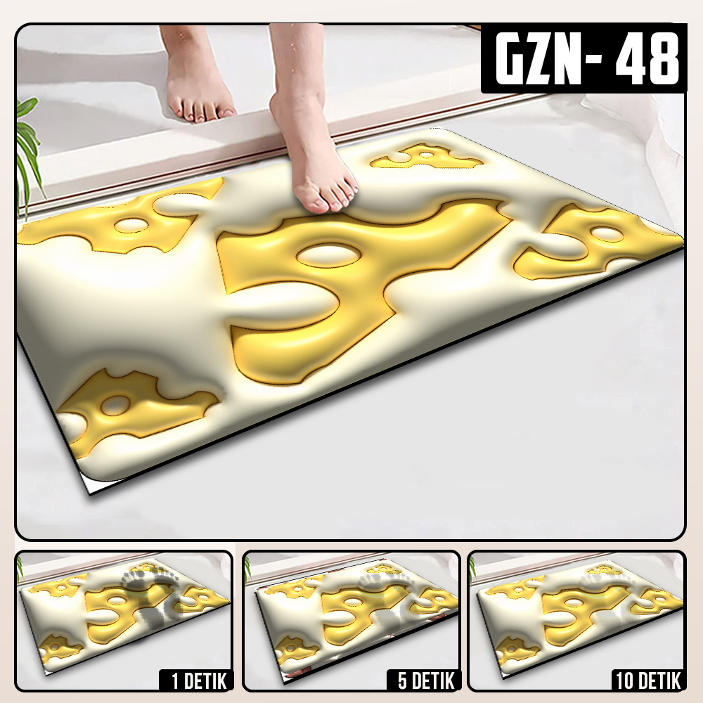 Keset Diatomite 3D Kotak Anti Slip Keset Kamar Mandi Keset Lantai Menyerap Air 3D Karakter Futureworld-GZN-48