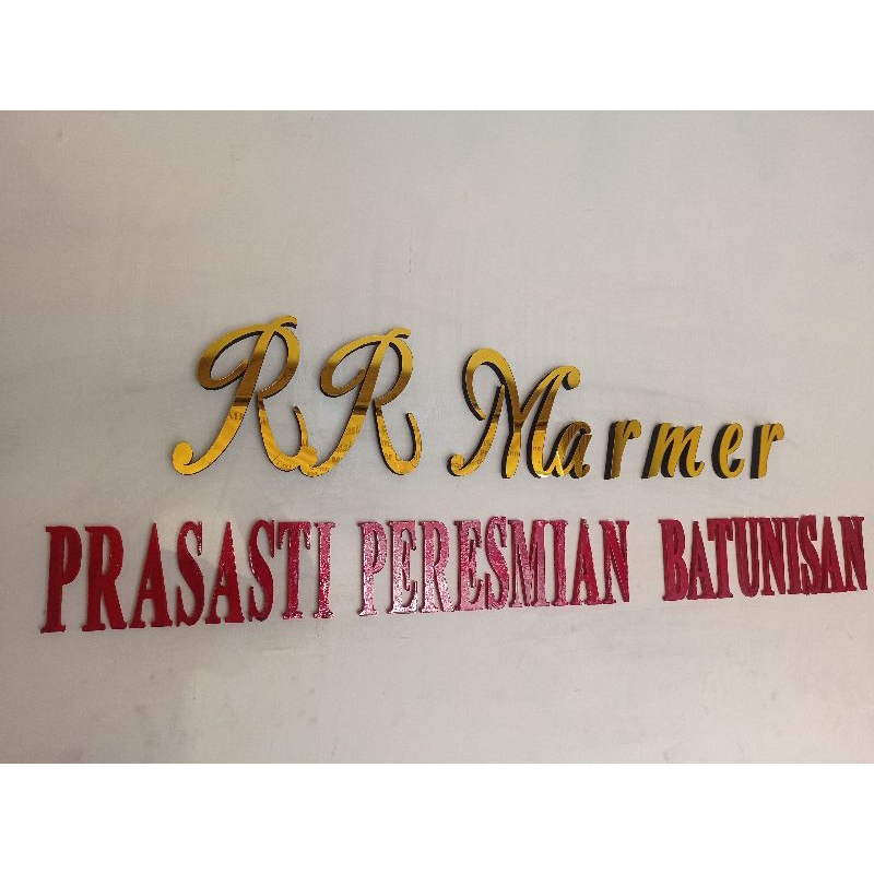 Huruf Timbul Akrilik Gold Silver Rosegold Mirror