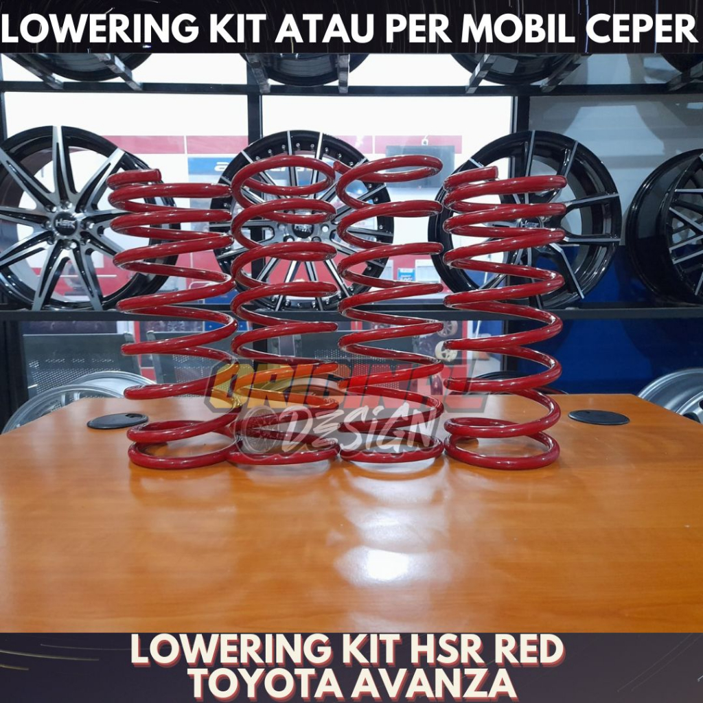 LOWERING KIT HSR RED UNTUK TOYOTA AVANZA , XENIA , PER KEONG CEPER