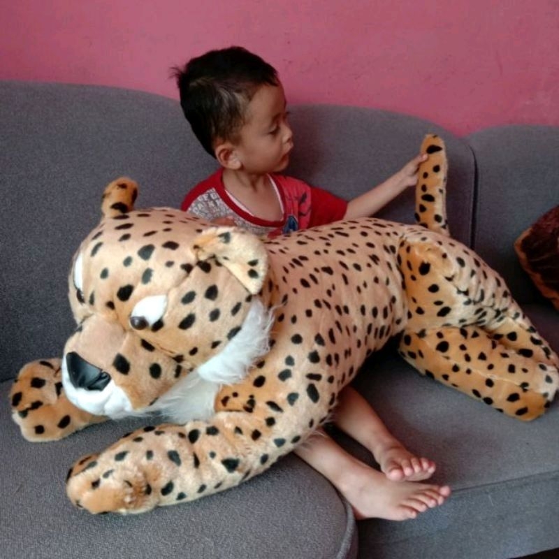 BONEKA KUCING BELANG ANGGORA MACAN TUTUL JUMBO BESAR 1 METER BINATANG KARAKTER MAINAN DEWASA ANAK HA