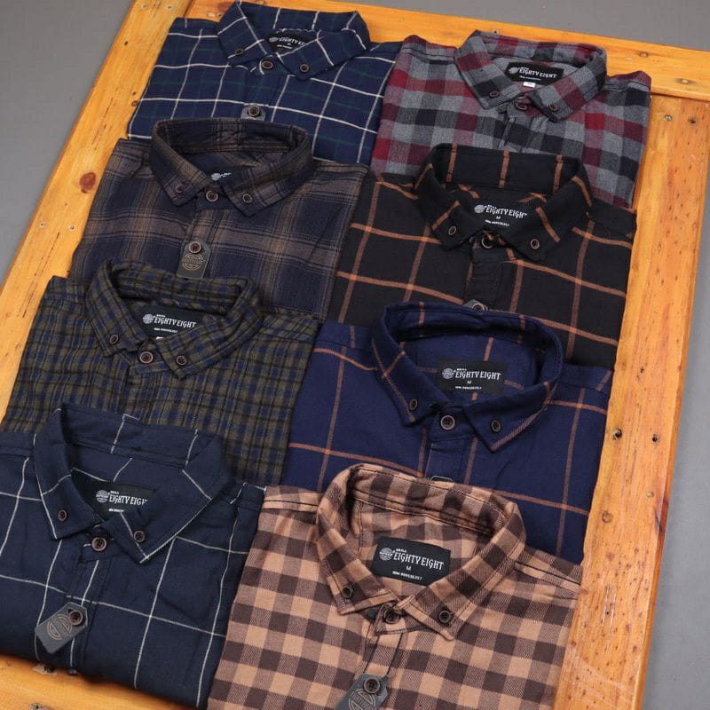 (NEW - 16Motif) KEMEJA FLANEL LENGAN PANJANG UNISEX PREMIUM l FLANNEL HEM KOTAK KATUN ARUNA FOURMINE