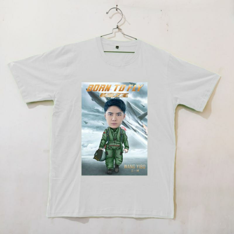 Kaos chibi WANG YIBO BORN TO FLY MOVIE by NinaKyo bonus stiker bisa request warna kaos