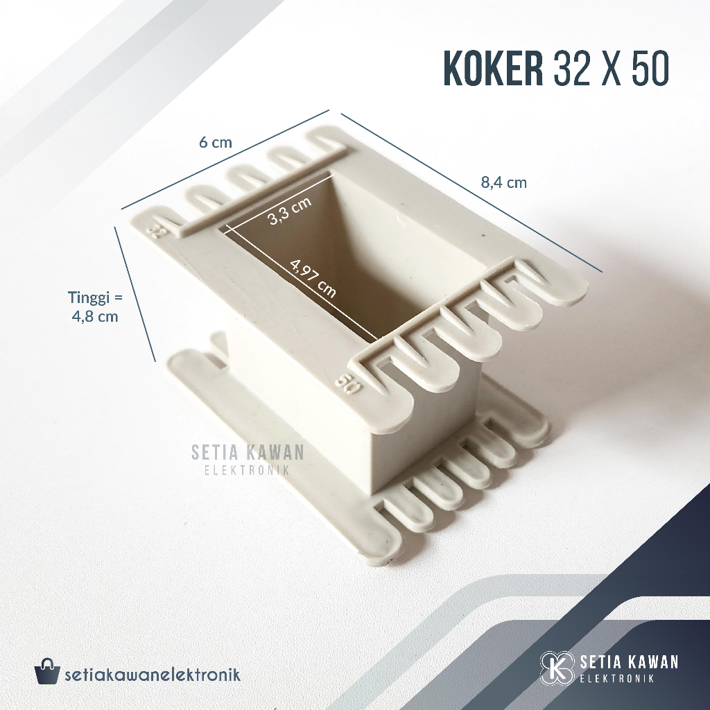 Koker Trafo Kotak 32x50 / Bobin Bobbin Dudukan Besi Plat Keren Kern Travo Tahan Panas Bahan Plastik 