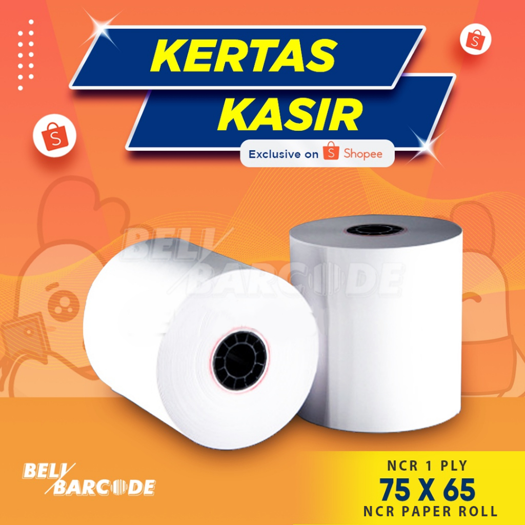 

Kertas Struk 1ply NCR 75 x 65 / 75x65 mm / 75x65mm HVS Paper Kasir