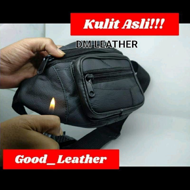 waistbag kulit asli pria/ tas pinggang kulit asli/tas selempang kulit pria