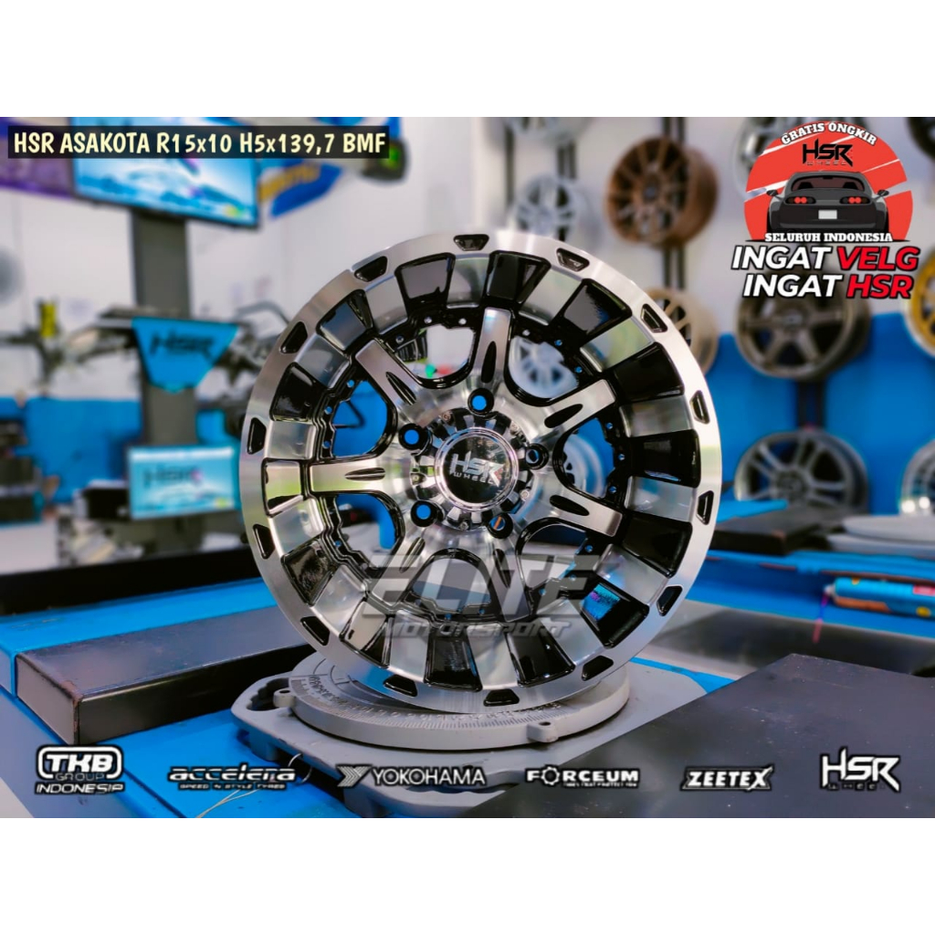 Velg mobil Escudo Jimny Katana Vitara Taft R15 Lubang 5 - VELG Racing HSR ASAKOTA