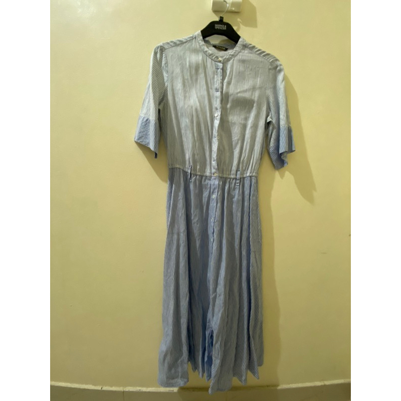 preloved massimo dutti strip mididress