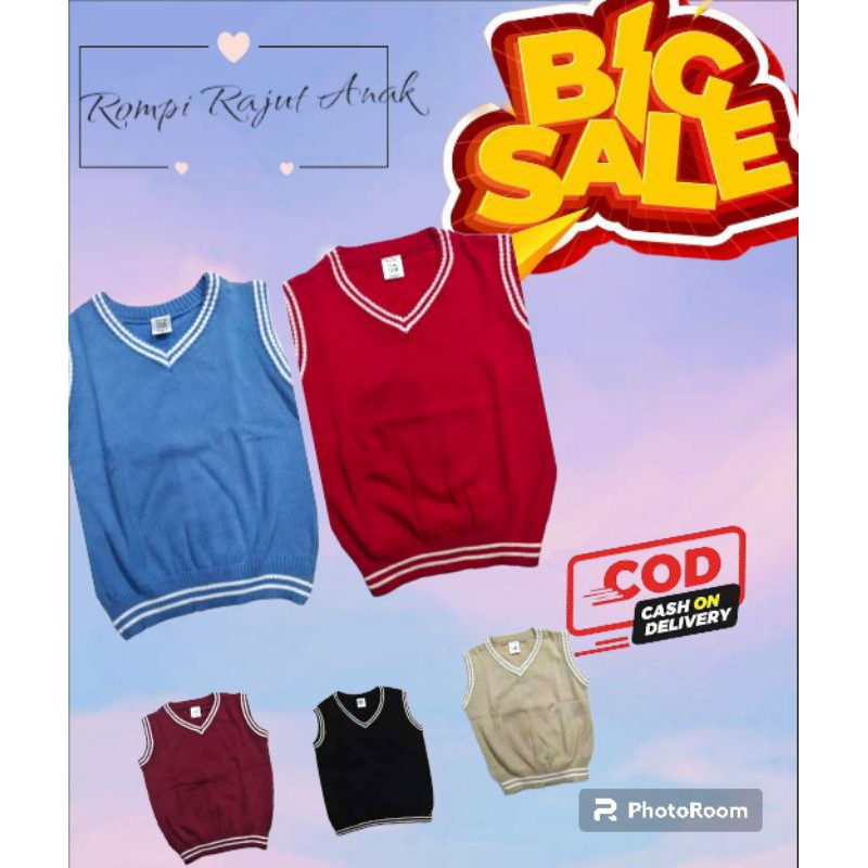Rompi Bayi Rompi Anak Rompi Rajut Polos Vest Anak 1-2th