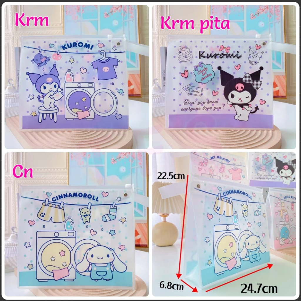 (  ω  )✧-EI Pouch mika zipper  KUROMI | POUCH TRAVEL  melody | pouch lucu multifungsi