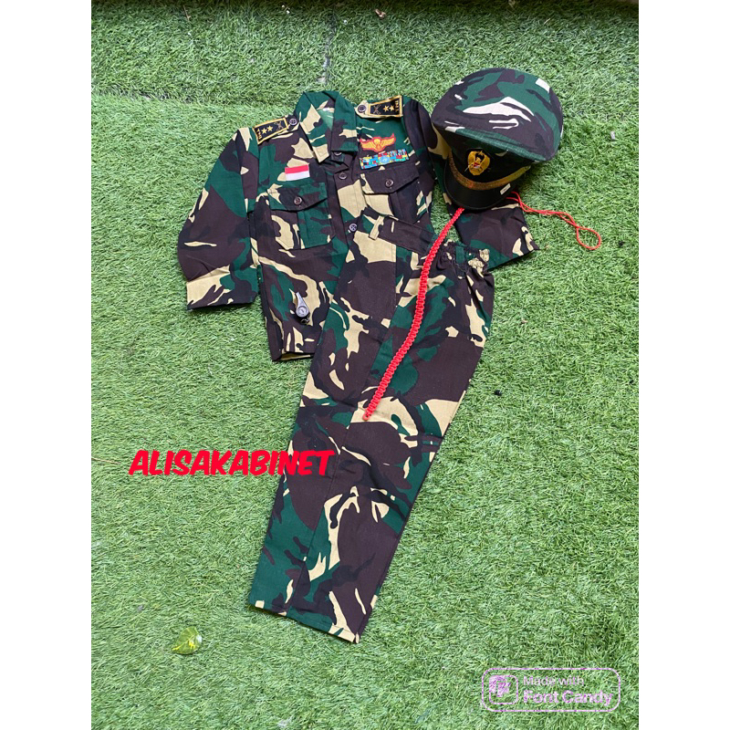 Setelan Baju Profesi Karnaval Anak Loreng PDL TNI
