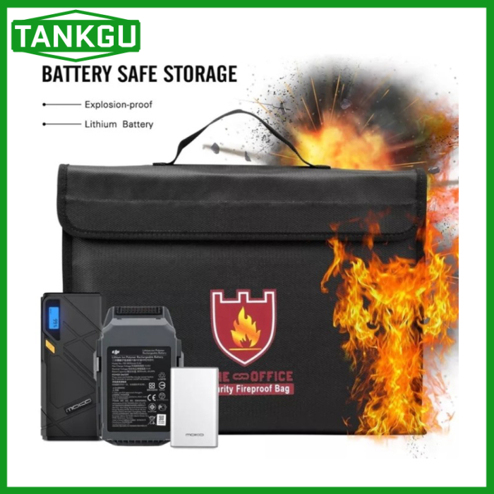 Tas/map dokumen tahan api anti air penyimpanan file uang dokumen penti - full hitam