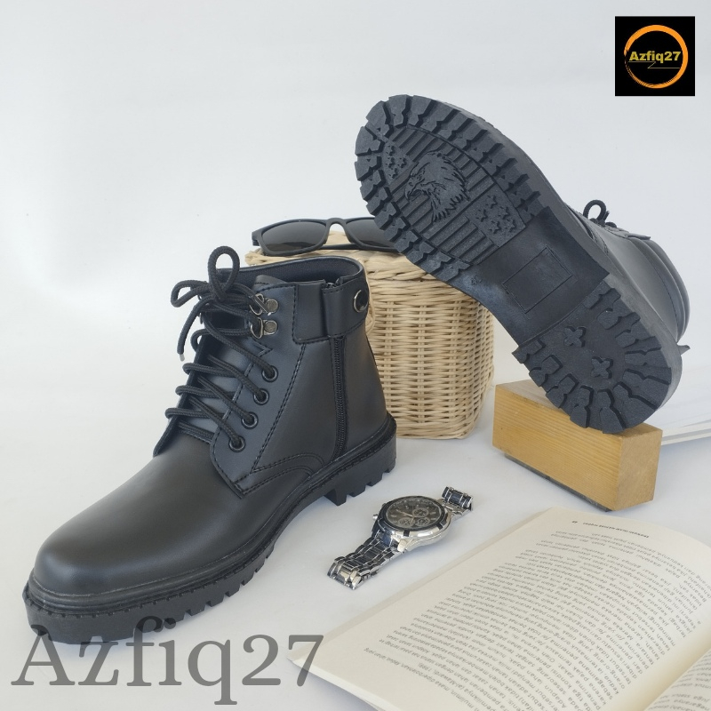 Sepatu Pdh Doff Terbaru Tni Polri Security Basarnas Sol PVC GARUDA Merk Azfiq27 #1 Doff