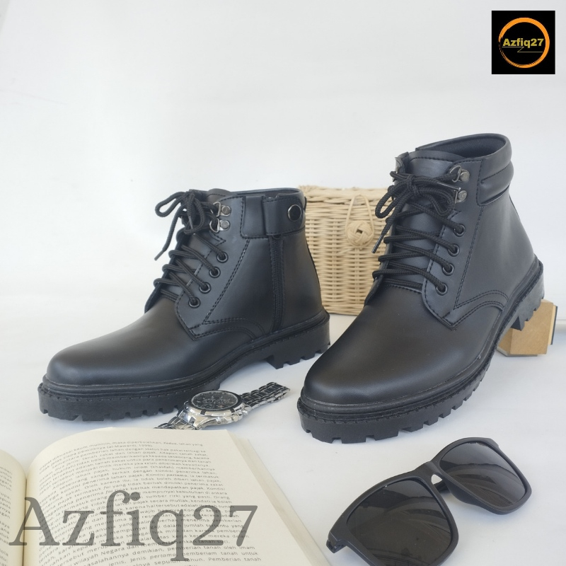 Sepatu Pdh Doff Terbaru Tni Polri Security Basarnas Original Sol PVC GARUDA Merk Azfiq27 #1 Doff