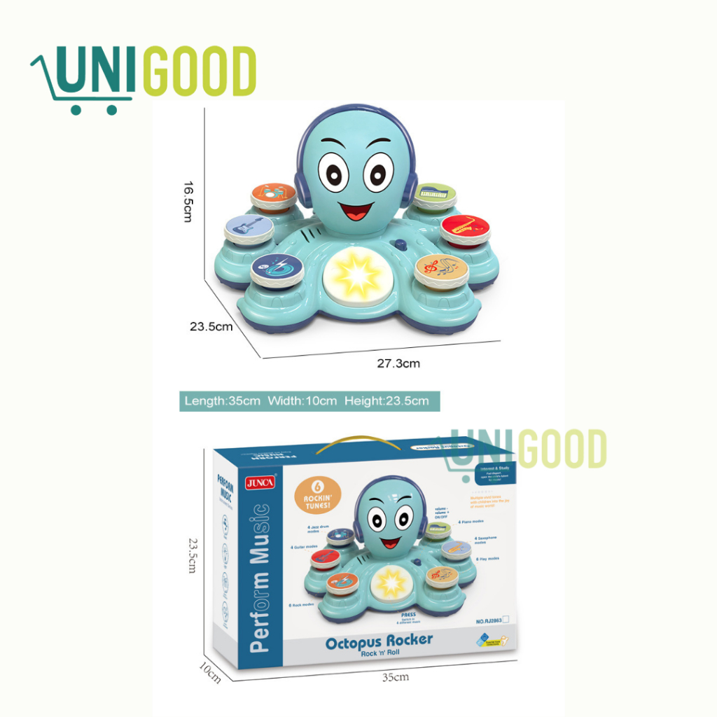 UNIGOOD - Mainan Edukasi Musik Anak DJ Octopus Rock Kado Anak