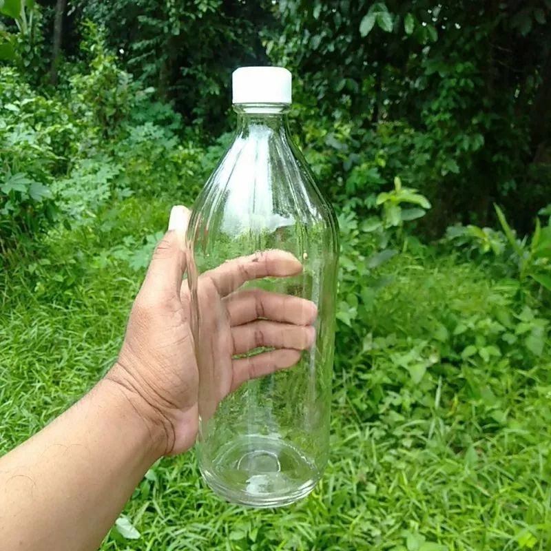 BOTOL KACA 1 LITER/BOTOL KACA APEL TANPA TUTUP