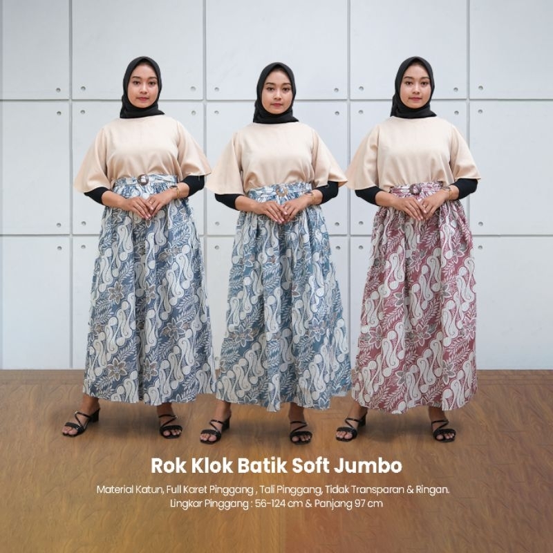 Rok Klok Wanita Motif Batik Soft All Size Fit to Jumbo - Naira Batik