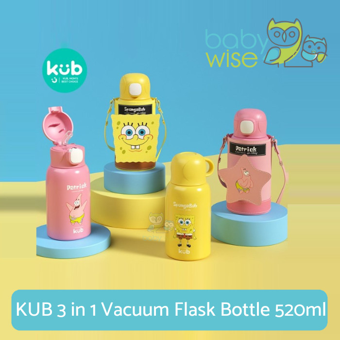 KUB 3 in 1 Vacuum Flask Bottle 520ml - Botol Minum Stainless Vakum