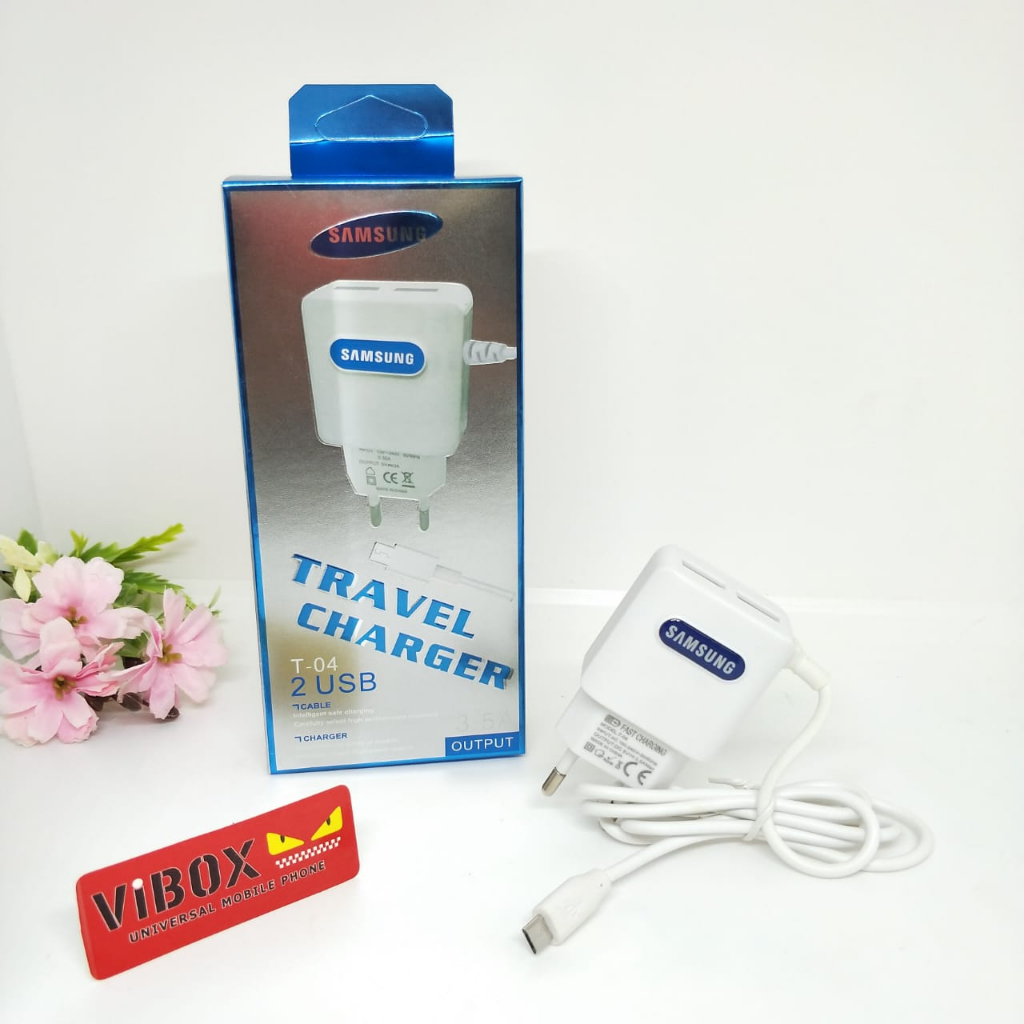 [MINIGO] CHARGER T04 3.5A 2USB + KABEL CASAN MICRO UNIVERSAL FOR ANDROID SMARTPHONE SAMSUNG