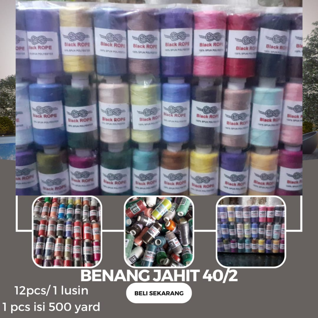 Benang Jahit Set Warna Lengkap 1 Lusin 40/2 500 Yard
