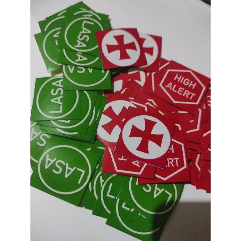 

Stiker Lasa, High Alert, Allergy, Fall Risk Kecil 3x3 cm Persegi