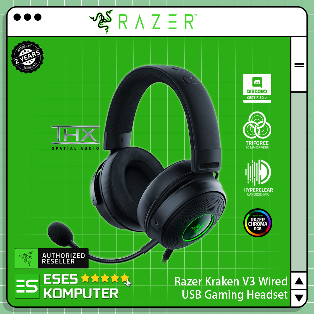 Headset Razer Kraken V3 Wired RGB | USB Gaming Headset