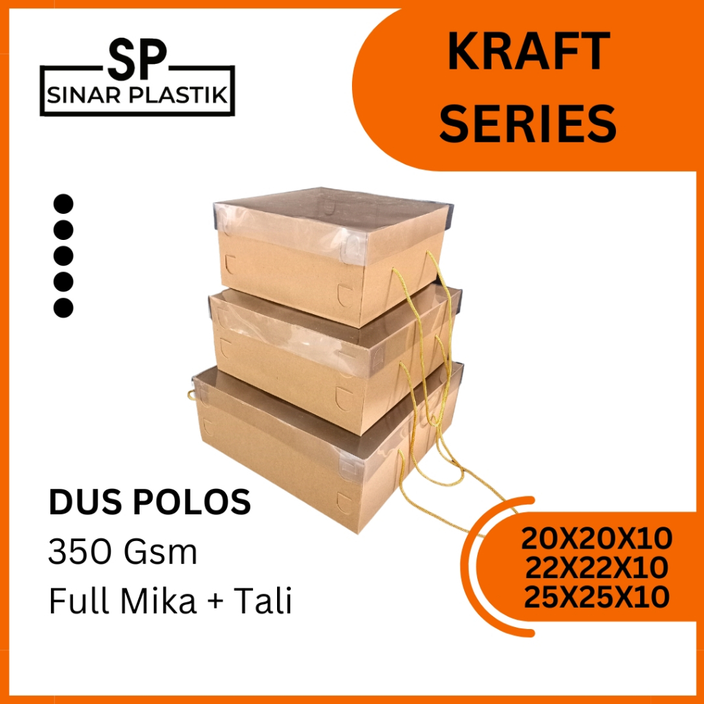 

Dus Kraft Tutup Mika Uk. 20,22,25 / Dus Kue Tart / Box Hampres coklat / Box Makanan SN. [Min Order 5pcs]