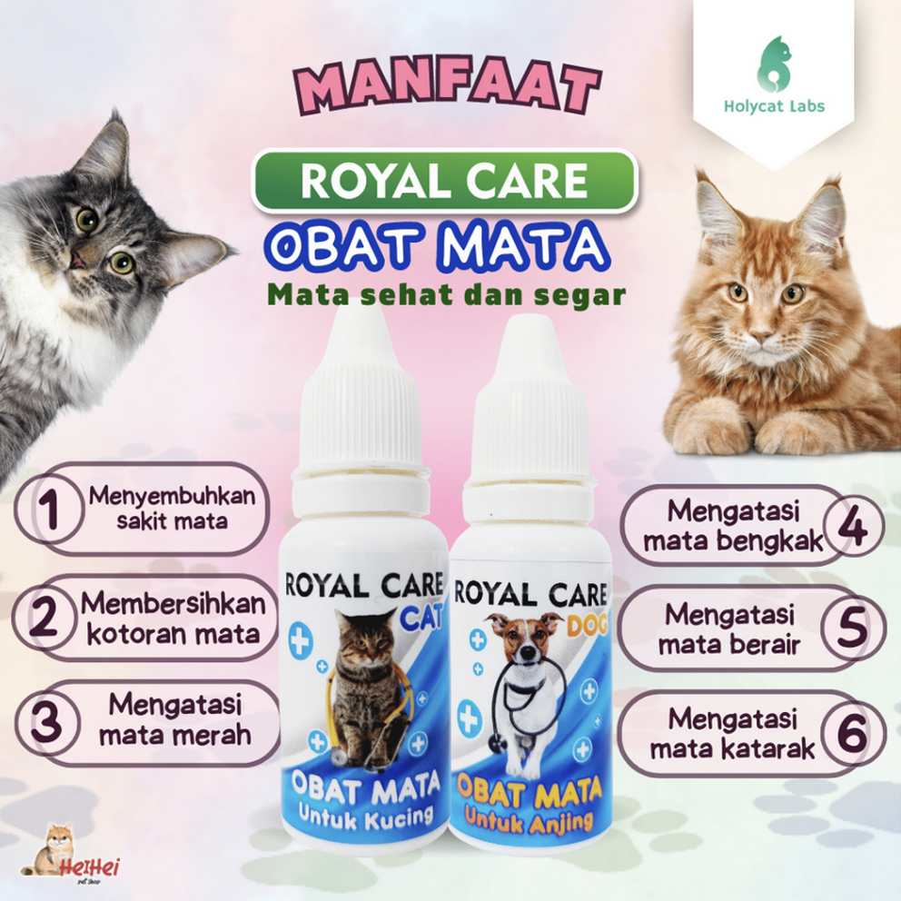 Royal Care Obat Mata Tetes Kucing 10 ML Ampuh Mengobati Mata Iritasi Bengkak Belekan - Healthy Eye Cat Kitten