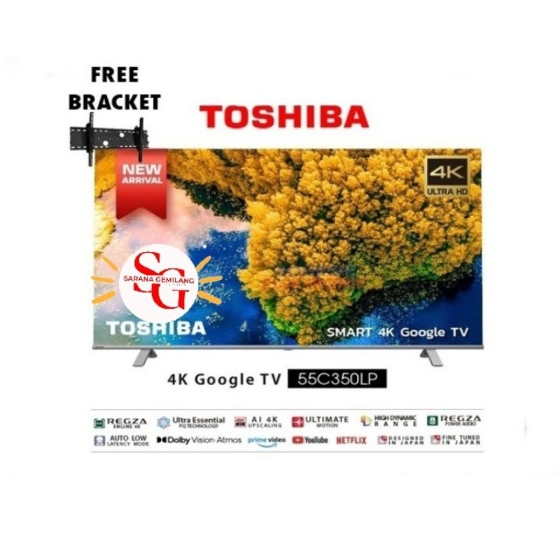 LED TV TOSHIBA 75C350LP 4K 75 INCH BEZZEL LESS / TOSHIBA 75C350LP 75INCH