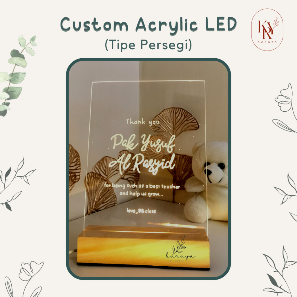 Kado Wisuda Kado Ulang Tahun Cewek Akrilik LED Hadiah Wisuda Hadiah Ulang Tahun Souvenir Pernikahan Akrilik LED Karaya Kreatif