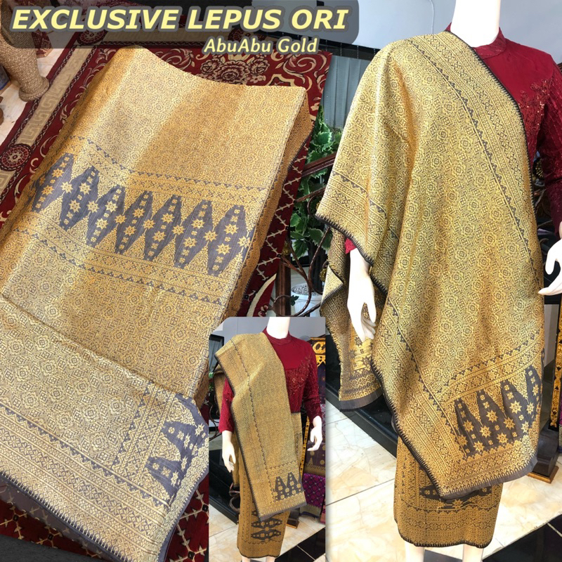 EXCLUSIVE Songket Lepus warna Abu Abu Gold Gebeng ORI/songket tenun asli palembang /ilham songket pa