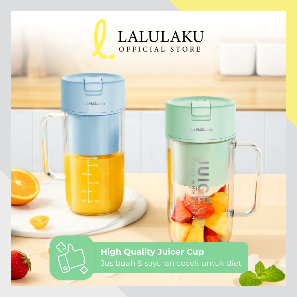 La Natuna Gelas Juice Blender 8 Pisau 340ml Portable Juicer Cup Jus USB Rechargeable